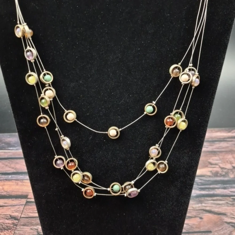 Vtg Coldwater Creek‎ Beaded Multistrand Necklace 19–21